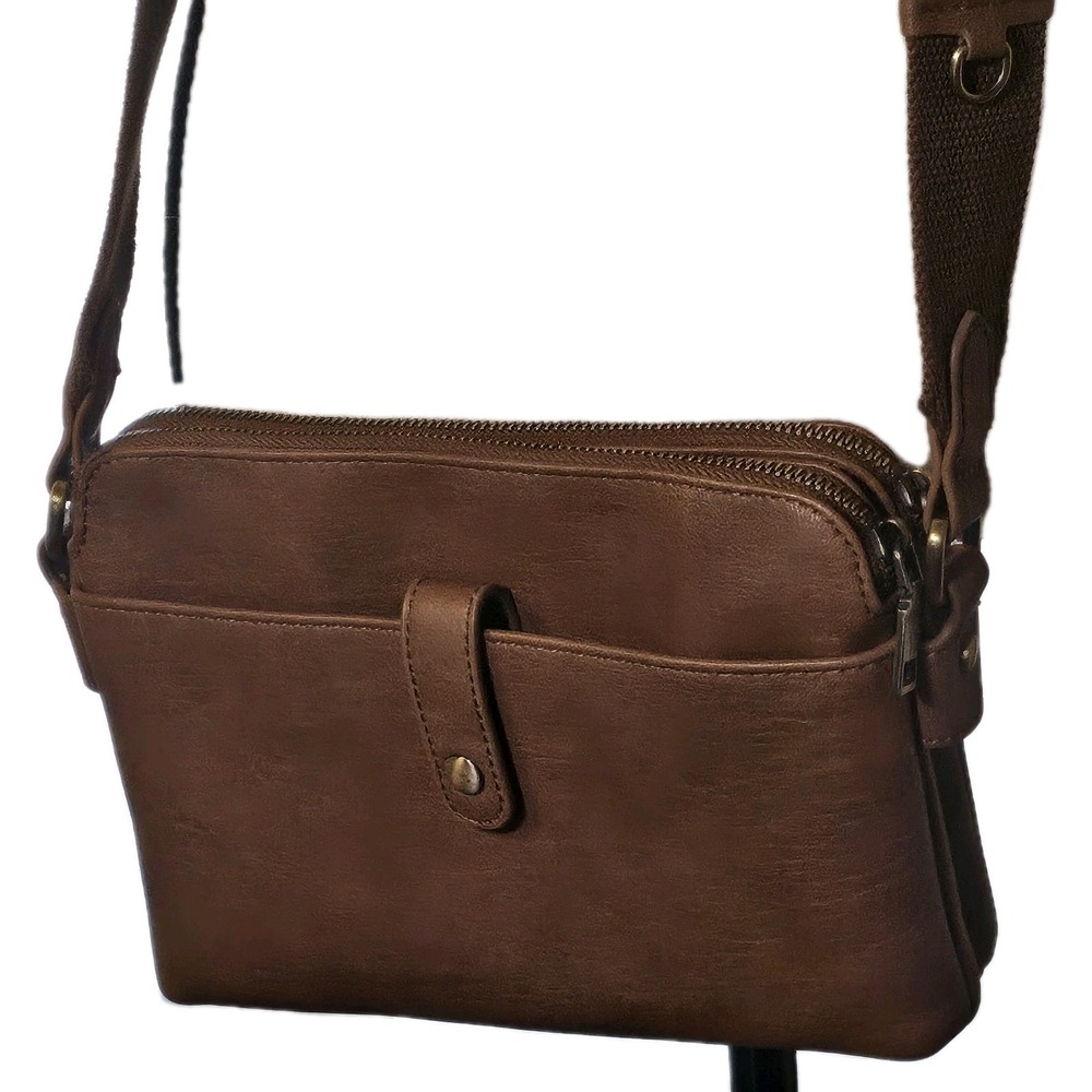 Antik Kraft Corina Triple Compartment Brown Crossbody